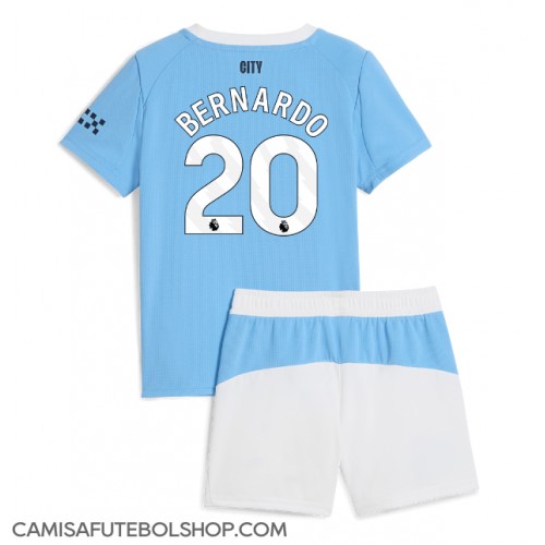 Camisa de time de futebol Manchester City Bernardo Silva #20 Replicas 1º Equipamento Infantil 2025-26 Manga Curta (+ Calças curtas)